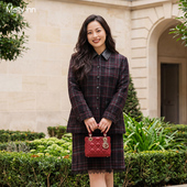 英伦风外套女胖mm200斤显瘦半身裙格纹套装 美丽客栈高端大码 女装