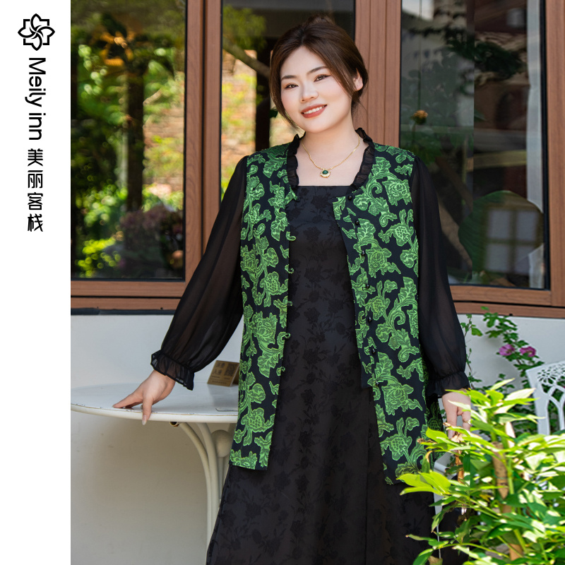美丽客栈松弛减龄七分袖大码衬衫