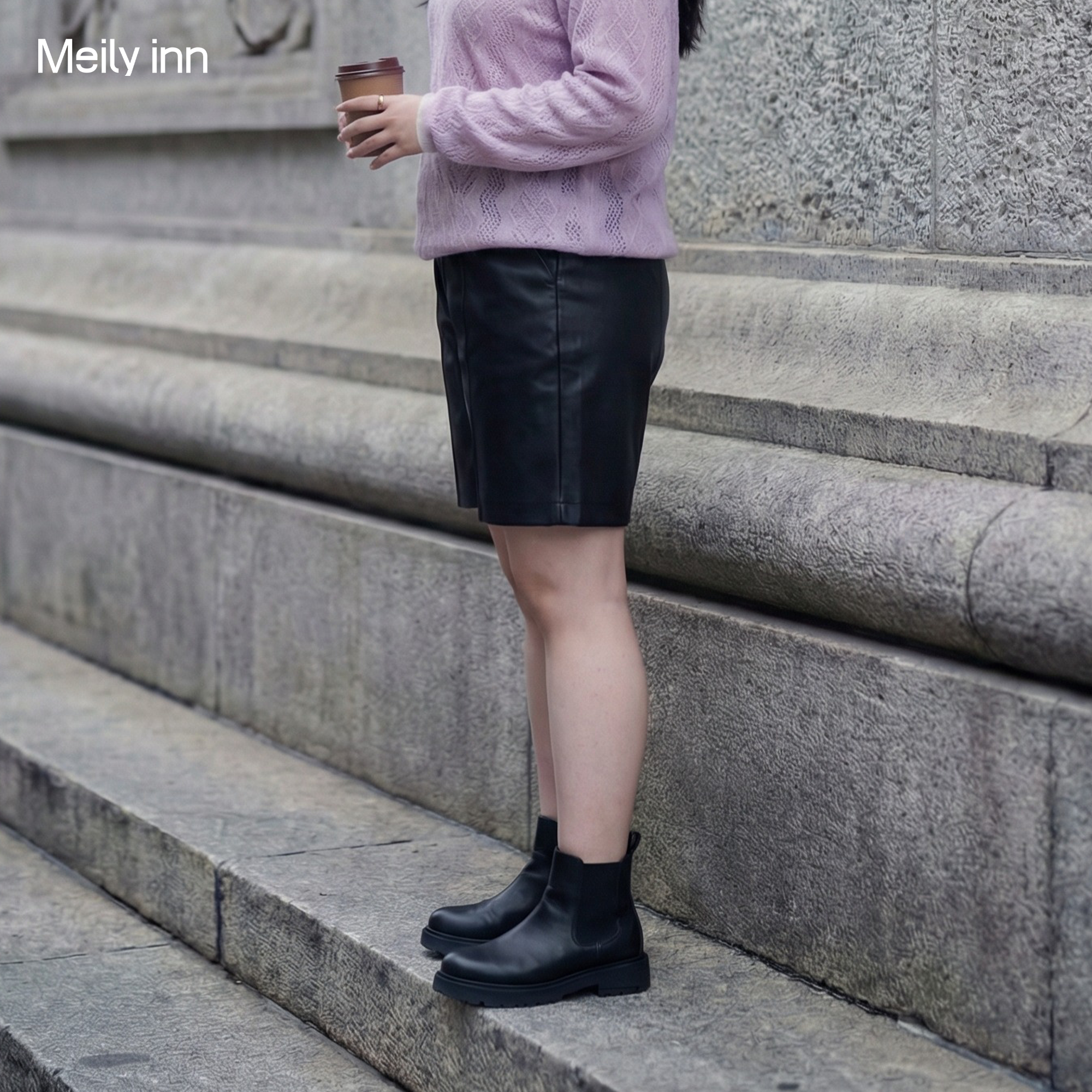 美丽客栈高端大码PU皮短裤阔腿女宽松外穿胖mm高级感显瘦休闲裤子