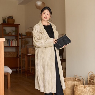 美丽客栈高端立领风衣大码女宽松显瘦胖mm200斤通勤2026新款外套