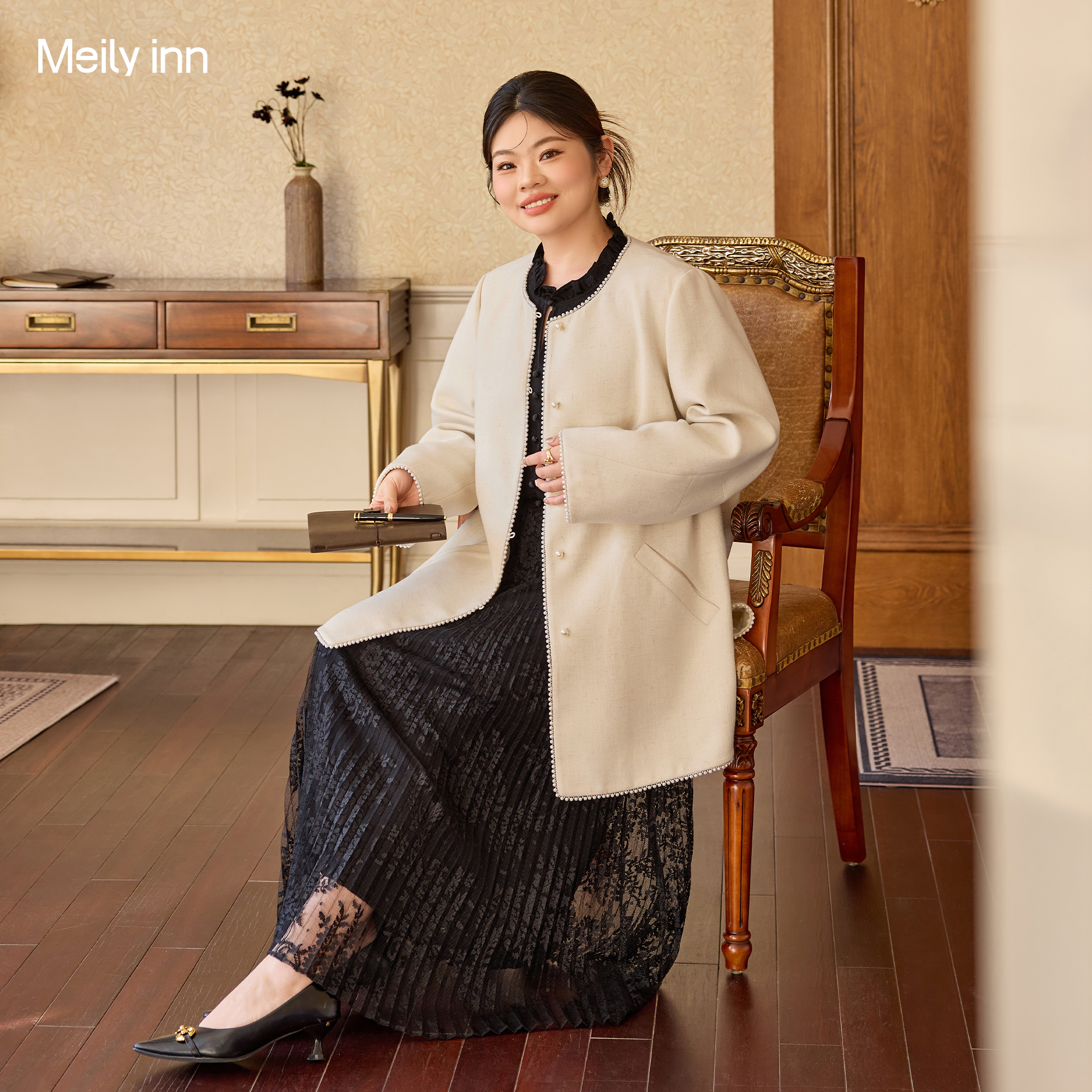 美丽客栈高端大码小香风外套女胖mm巨显瘦高级感200斤中长款上衣,女装/女士精品,常规大码外套,淘宝优惠券,粉丝福利购,淘宝优惠卷