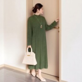 200斤胖mm显瘦复古质感修身 美丽客栈高端大码 轻奢女装 针织连衣裙