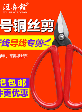 汪吾铨大号细铜丝细铁丝剪刀短头剪二次网络电工行线导线指甲剪刀