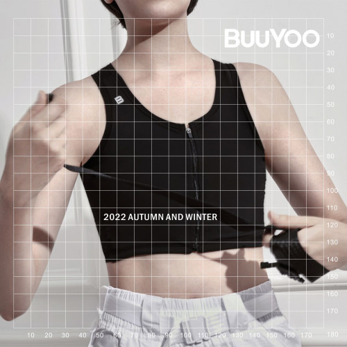 BuuYoo轻运动束胸内衣 中性缩胸大胸显小舒适 拉链款E+