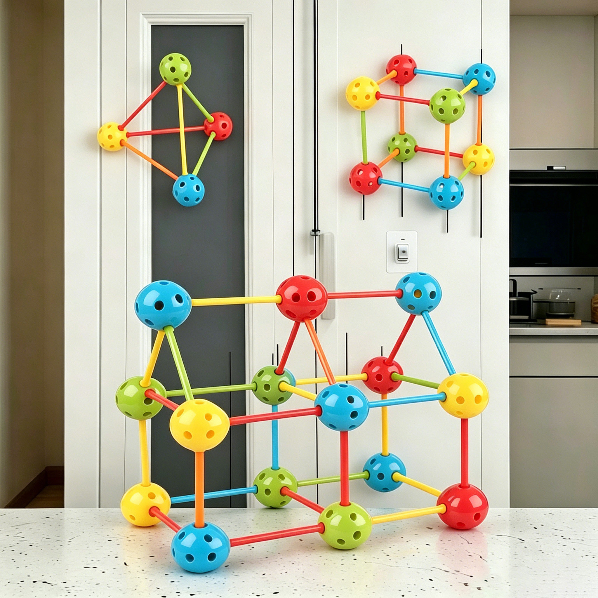 儿童3D百变插珠益智积木玩具图片