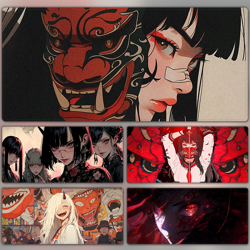 动漫二次元鼠标垫超大号炫酷办公桌垫加厚锁边学生书桌电脑键盘垫
