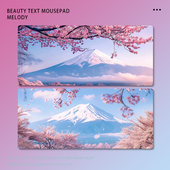 粉色樱花富士山皮革鼠标垫超大号ins风防水办公桌垫子书桌皮革垫