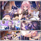 原神茜特菈莉鼠标垫超大电竞游戏滑鼠垫学生书桌笔记本电脑键盘垫