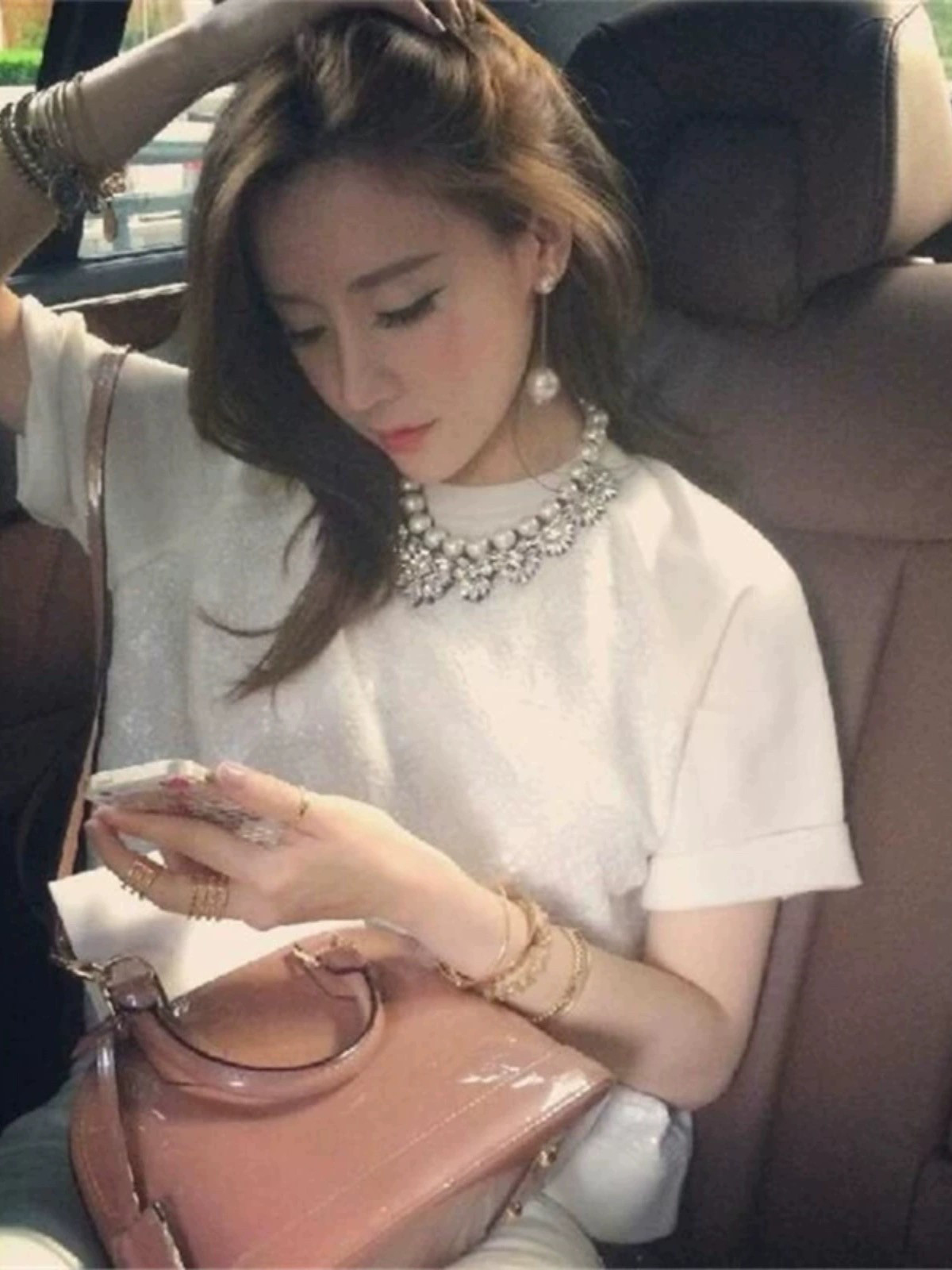 耳钉女高版本明星同款清新显脸瘦气质长款流苏小香珍珠耳环