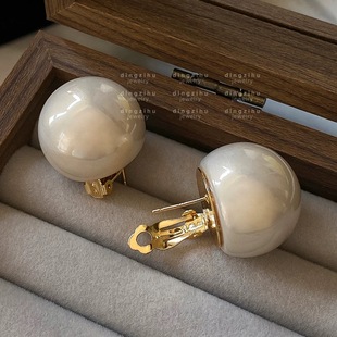 复古法式大珍珠耳环女轻奢气质高级感耳钉夸张大气巨好看耳饰耳扣