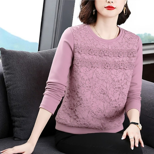 2025新款中年短袖女夏装妈妈洋气时尚减龄女士洋气通花上衣t恤