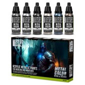 GreenStuffWorld 水性漆丙烯笔涂战锤 银色 GSW TMM金属涂料套漆