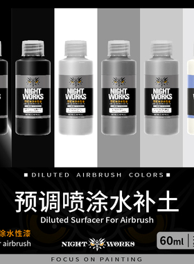 夜店NightWorks NPU 预调喷涂水补土60ml 手感流畅不成膜/可打磨