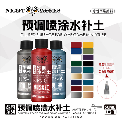 夜之工坊水性预调漆喷涂漆模型漆