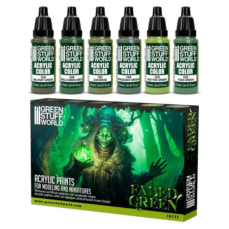 GreenStuffWorld GSW 套漆 -湖滨绿 水性漆丙烯笔涂 战锤/人像/