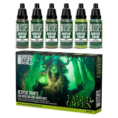 GreenStuffWorld GSW 套漆 -湖滨绿 水性漆丙烯笔涂 战锤/人像/
