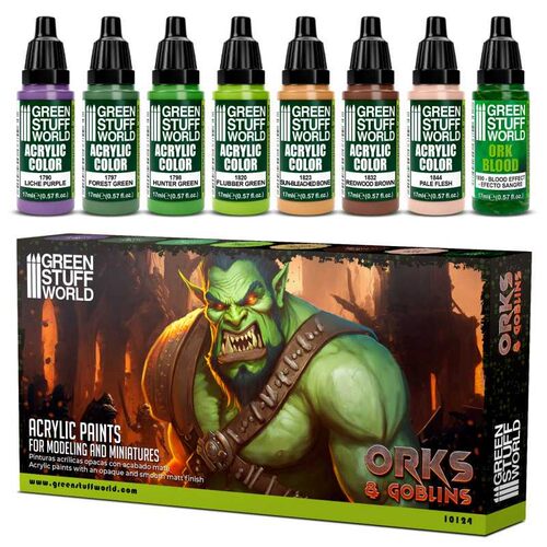 GreenStuffWorld GSW兽人和哥布林水性漆丙烯笔涂战锤/人像/兵人
