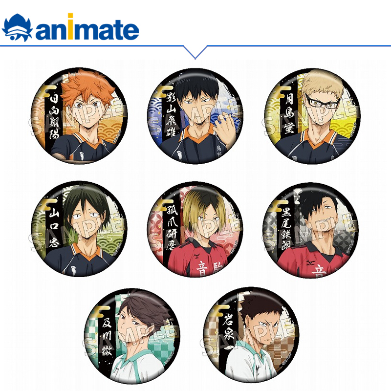 【现货】排球少年 彩绘系列 烫金和纸徽章盒蛋 animate 正版