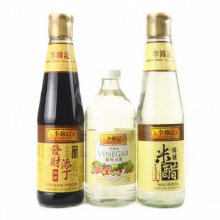 港版 发财添丁甜醋500ml调味白醋473ml 李锦记调味品酿造醇酿米醋