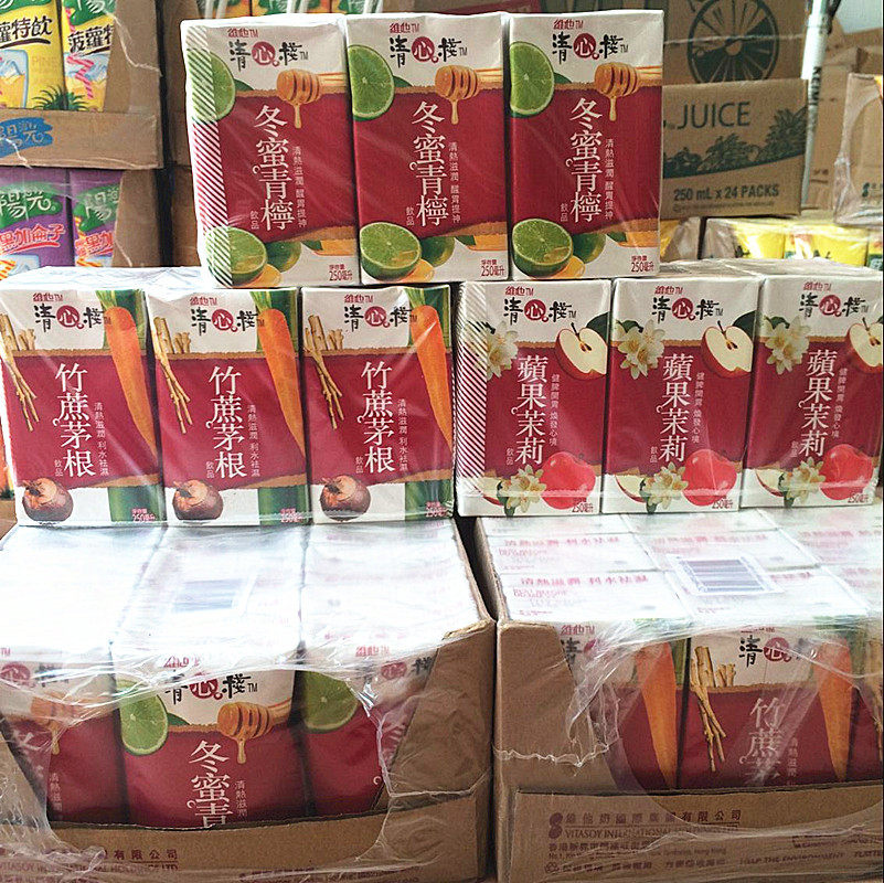 港版维他VITA 清心栈冬蜜青柠/苹果茉莉/竹蔗茅根水250ml*24盒/箱