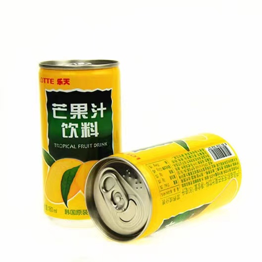 韩国进口饮料 lotte罐装乐天芒果汁美女石榴汁180ml*15罐/盒 包邮