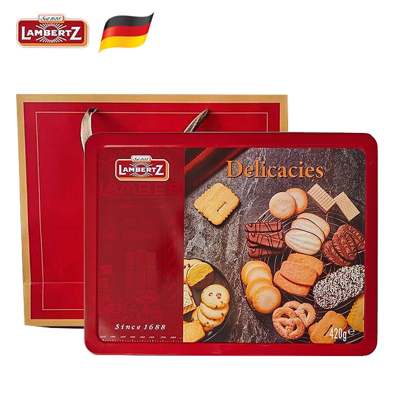【自营】德国品牌Lambertz兰贝斯什锦巧克力曲奇饼干零食礼盒420g