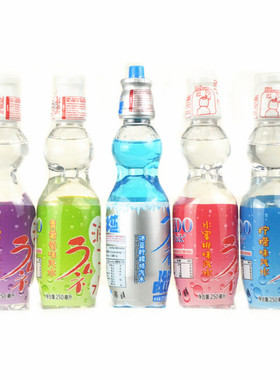 香港进口EDO波子汽水黑加仑/柠檬/水蜜桃味弹珠汽水250ml*24瓶/箱