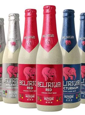 比利时进口啤酒 粉象给劲樱桃粉象啤酒Delirium粉红小象艾尔啤酒