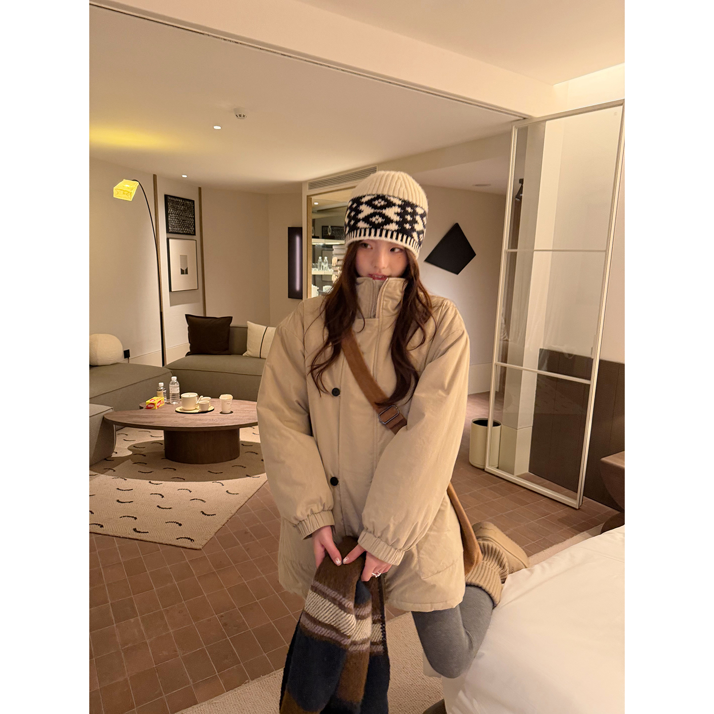 荒荒家立领扣子棉服加厚保暖外套