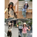 荒荒家 小花卉短袖2026夏季新款休闲舒适设计小众修身印花T恤女