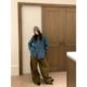 蓝色宽松休闲衬衣外套女 经典 荒荒家刺绣口袋牛仔衬衫 2026春秋新款