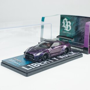 TarmacWorks 1:43 LB-WORKS 日产 GT-R R35 午夜紫色 合金车模型
