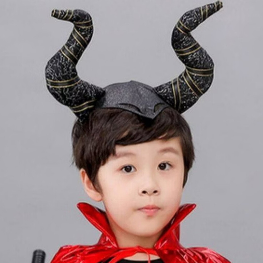 恶魔牛角发箍西游记六一节儿童cosplay虾兵蟹将牛魔王表演发饰