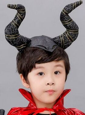 恶魔牛角发箍西游记六一节儿童cosplay虾兵蟹将牛魔王表演发饰