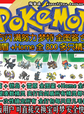 小指头 Switch 宝可梦剑盾 铠岛 雪原 精灵交换 6V 闪光 超极巨