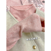 针织衫 miu系漂亮花粉色打底衫 女秋冬皮草内搭半高领毛衣长袖 上衣