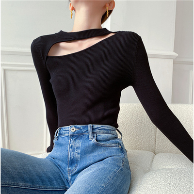 半高领挂脖针织衫女秋冬