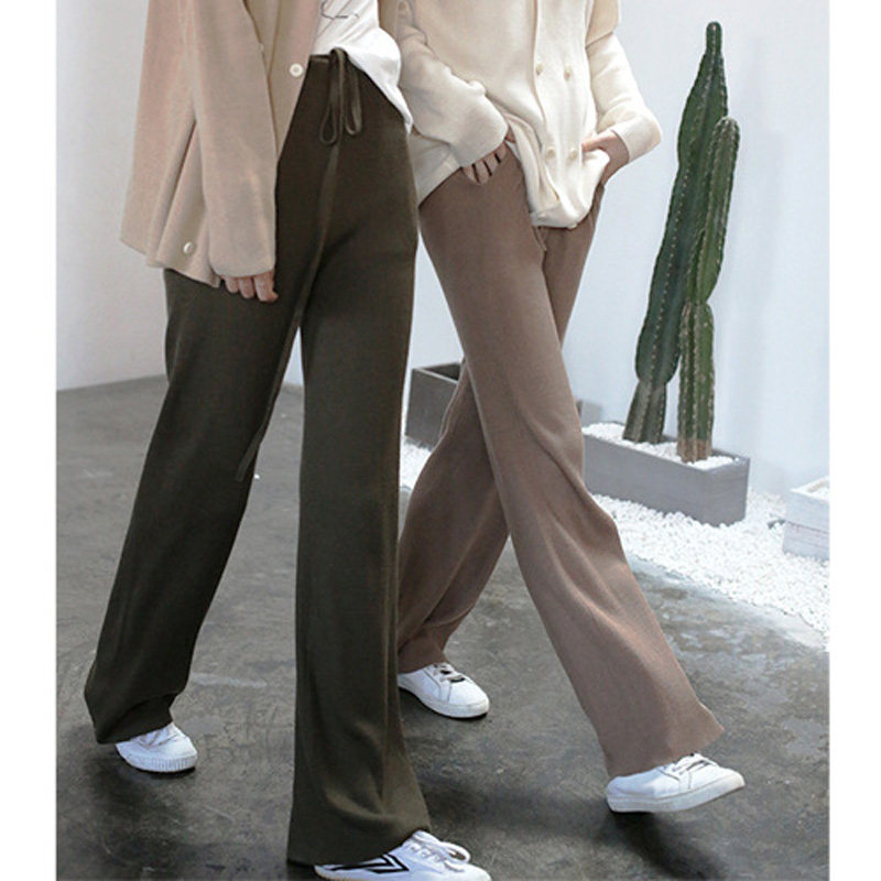 晚晚针织拖地裤女秋冬松紧弹力休闲显瘦ulzzang羊毛阔腿垂感长裤,女装/女士精品,休闲裤,淘宝优惠券,粉丝福利购,淘宝优惠卷