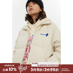 加厚情侣面包服外套 RAPPEYE拼图白鸭绒羽绒服男冬季 潮WOO专属