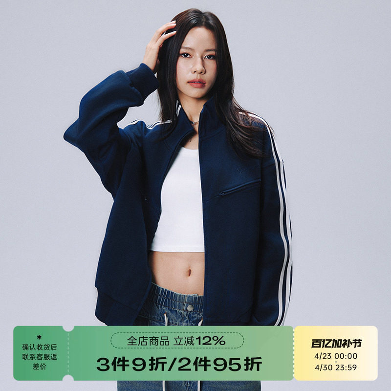 RAPPEYE双杠分割拉链卫衣潮牌男春秋美式百搭宽松运动开衫外套女