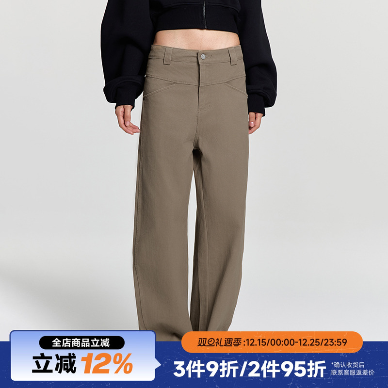 RAPPEYE日系阔腿酵洗弯刀工装裤