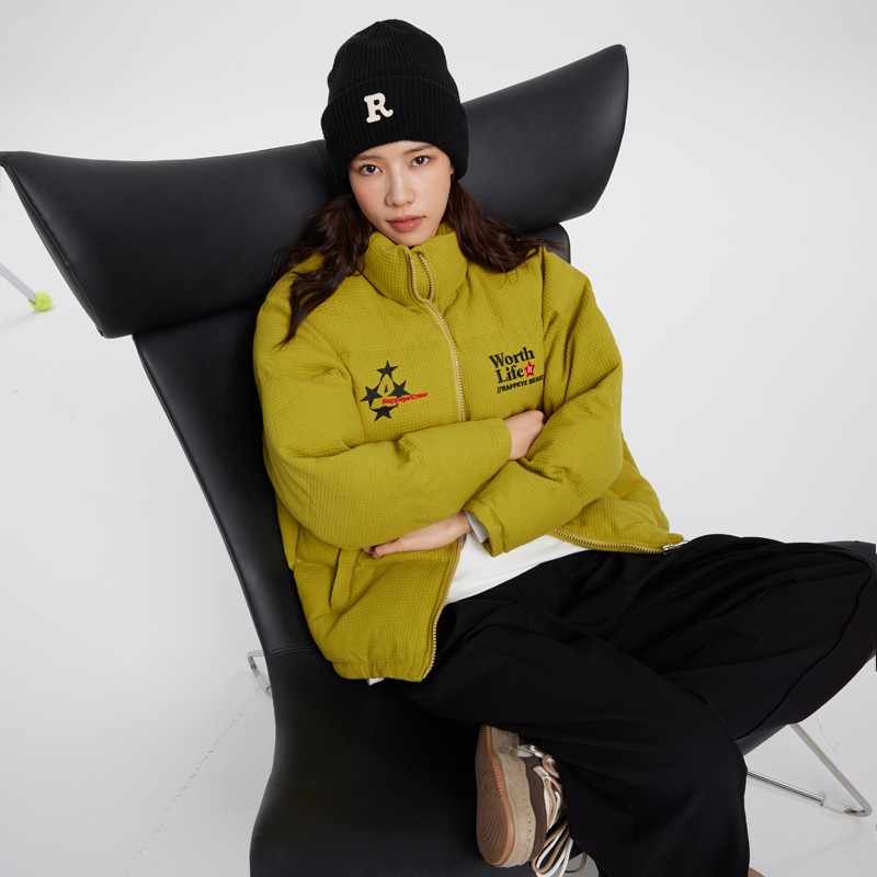 RAPPEYE复古百搭厚款华夫格棉服