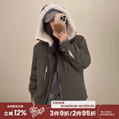 复古宽松加厚保暖棉服连帽加绒工装 RAPPEYE 座山雕外套美式 夹克女