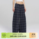 女秋冬潮 宽松显瘦直筒拖地阔腿毛呢格子裤 RAPPEYE 复古格纹休闲裤