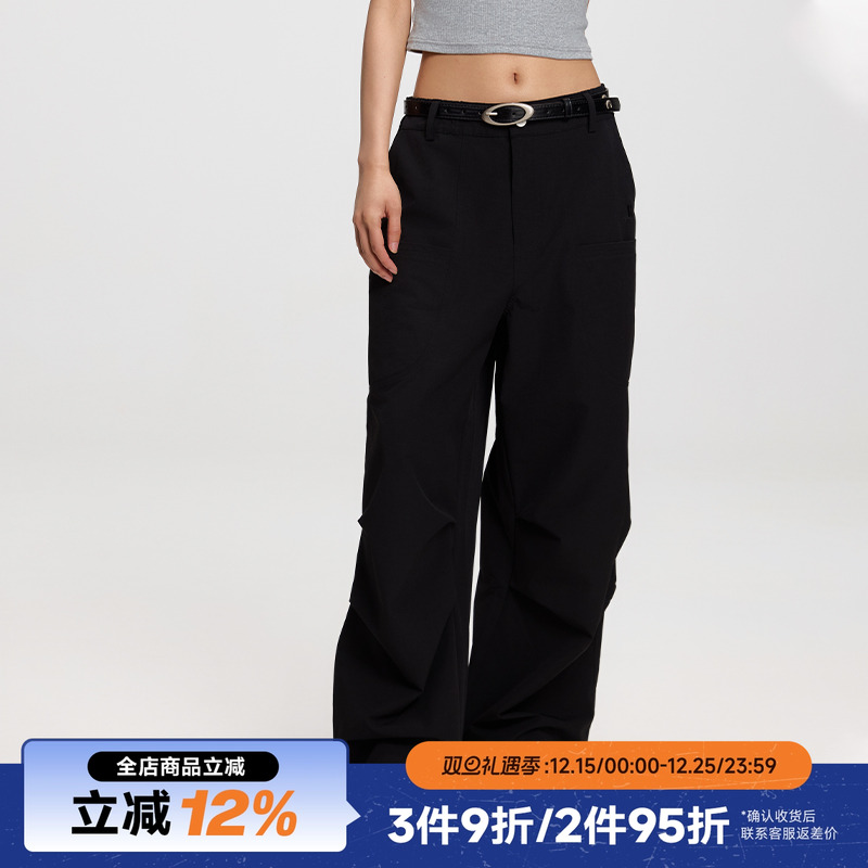 RAPPEYE新款刺绣褶皱工装裤