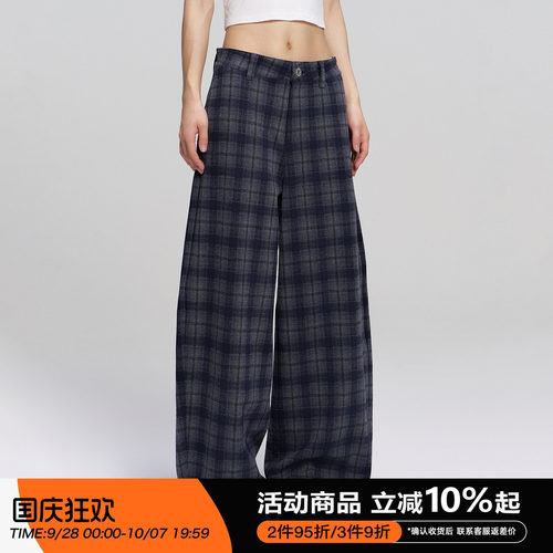 RAPPEYE复古撞色格纹休闲格子裤