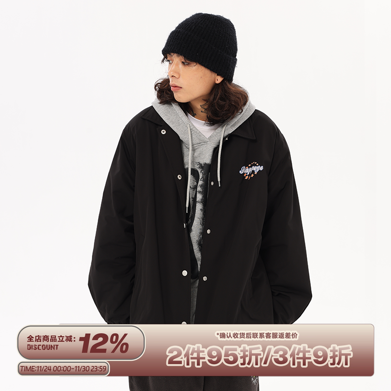 RAPPEYE星星加厚羊羔绒教练夹克