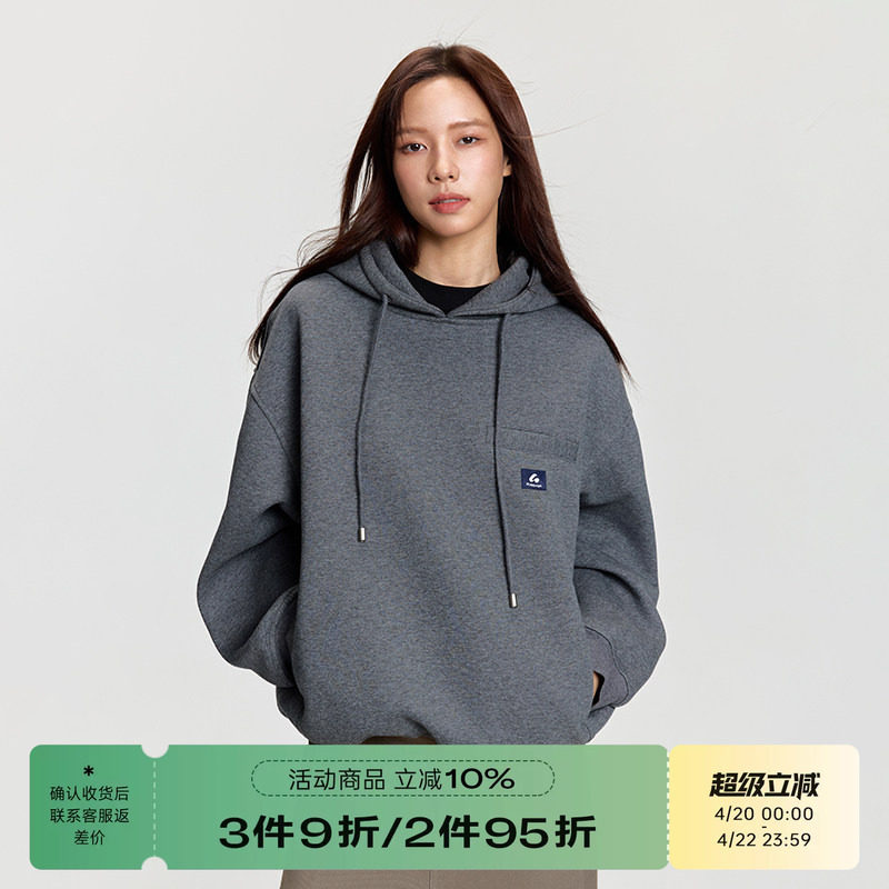 RAPPEYE 美式500g重磅抽绳帽衫复古国潮情侣连帽廓形空气层卫衣