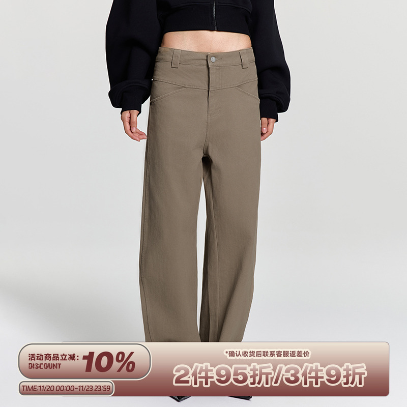 RAPPEYE日系阔腿酵洗弯刀工装裤