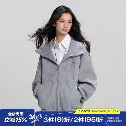RAPPEYE连帽情侣款机能拉链卫衣